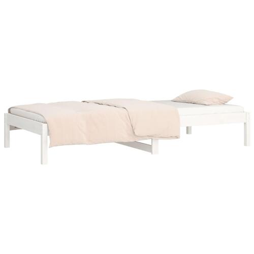 Daybed uden madras 90x200 cm massivt fyrretræ hvid
