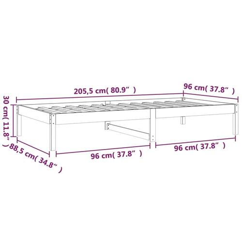 Daybed 90x200 cm massivt fyrretræ hvid