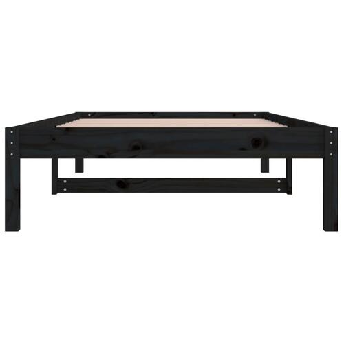 Daybed 80x200 cm massivt fyrretræ sort