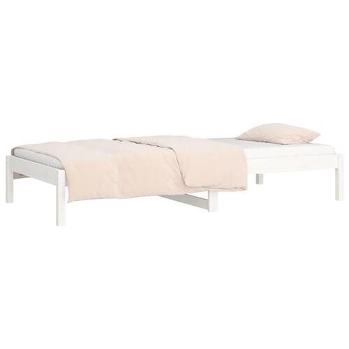 Daybed 90x190 cm Single massivt fyrretræ hvid