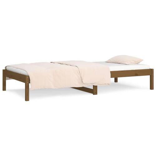 Daybed 90x190 cm Single massivt fyrretræ gyldenbrun