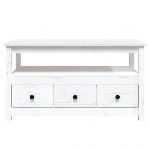 Sofabord 102x49x55 cm massivt fyrretræ hvid