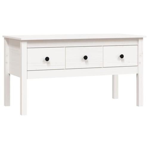 Sofabord 102x49x55 cm massivt fyrretræ hvid