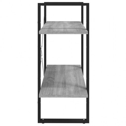 Bogreol med 2 hylder 80 x 30 x 70 cm - grå sonoma