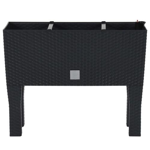 Høj plantekasse 60x25x46 cm PP-rattan antracitgrå