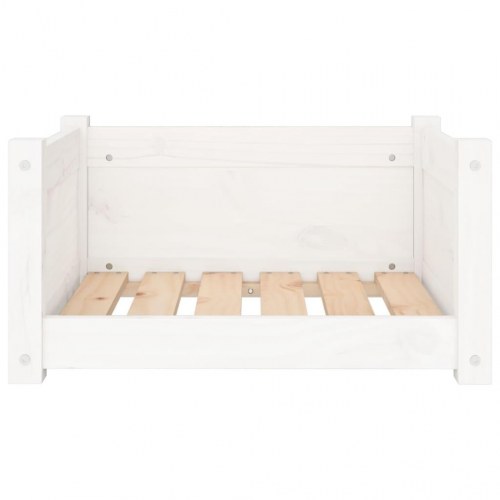Hundeseng hvid 55,5x45,5x28 cm massivt fyrretræ