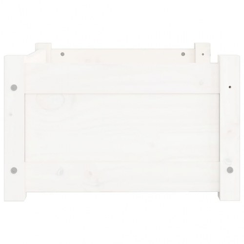 Hundeseng hvid 55,5x45,5x28 cm massivt fyrretræ
