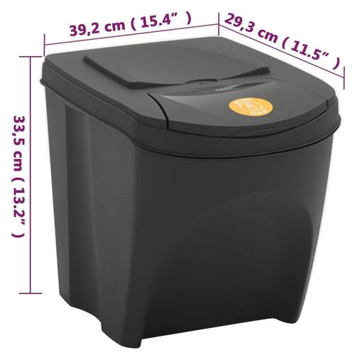 Stabelbare affaldsspande 4 stk. 100 l polypropylen grå