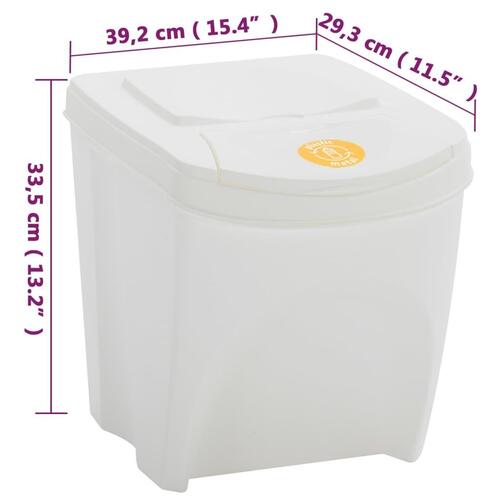 Stabelbare affaldsspande 4 stk. 100 l polypropylen hvid