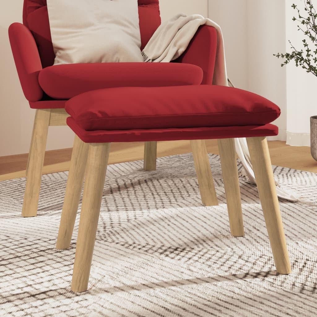 vidaXL fodskammel 45x29,5x35 cm fløjl vinrød