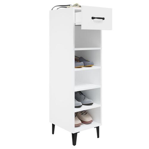 Skoreol 30x35x105 cm konstrueret træ hvid
