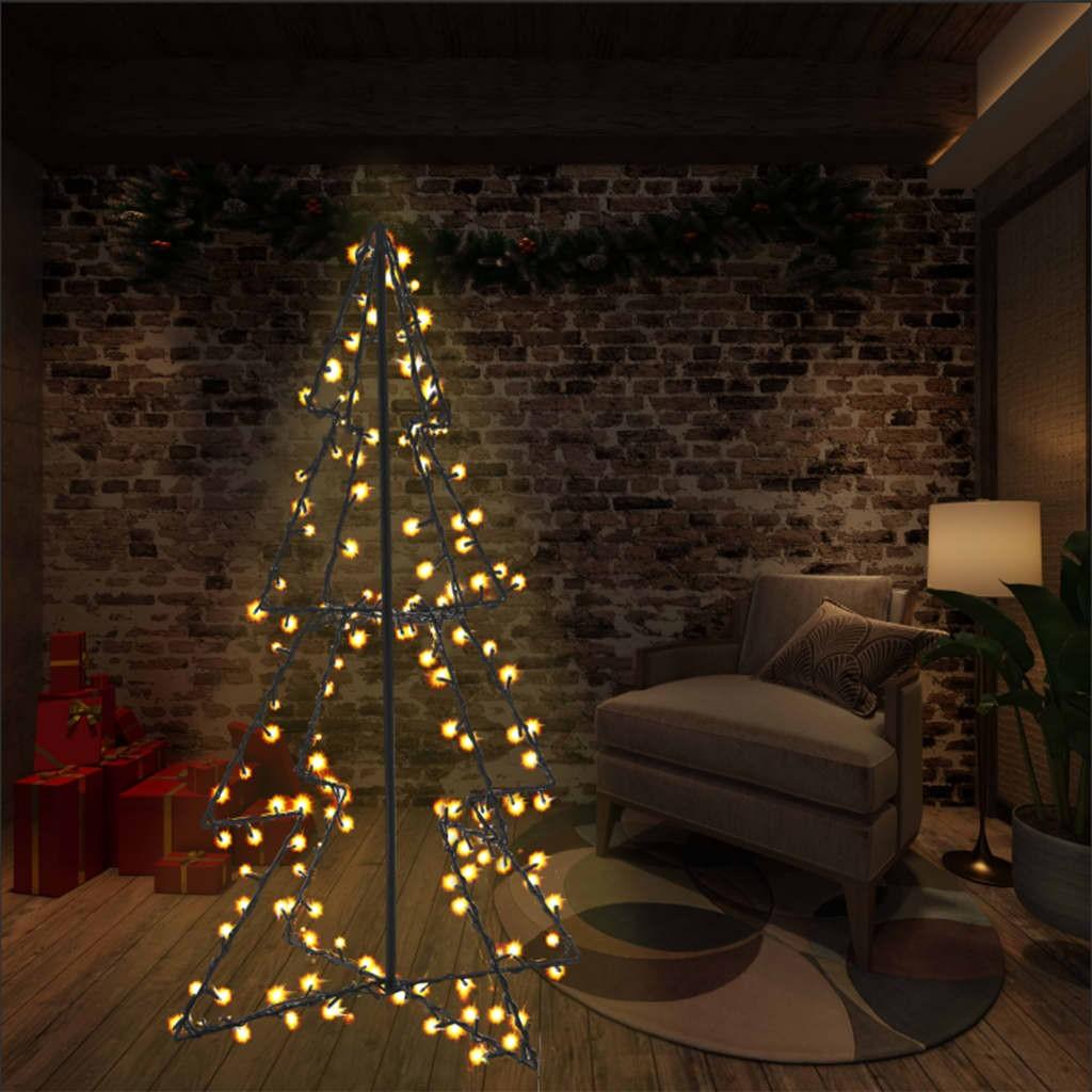 Lysende juletræ 78x120 cm 160 LED'er indendørs/udendørs