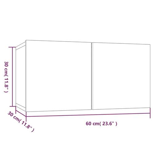 Tv-skabe 2 stk. 60x30x30 cm konstrueret træ røget egetræ