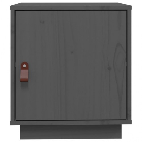 Sengebord 40x34x45 cm massivt fyrretræ grå