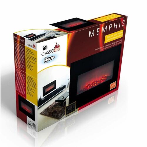 Elektrisk dekorationspejs til væggen Classic Fire Memphis Sort 1800 W