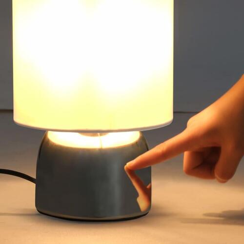 Bordlamper 2 stk. touch-knap E14 hvid