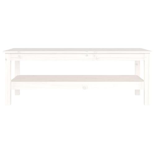 Sofabord 110x50x40 cm massivt fyrretræ hvid