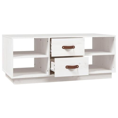 Sofabord 100x50x41 cm massivt fyrretræ hvid