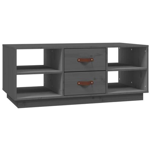 Sofabord 100x50x41 cm massivt fyrretræ grå