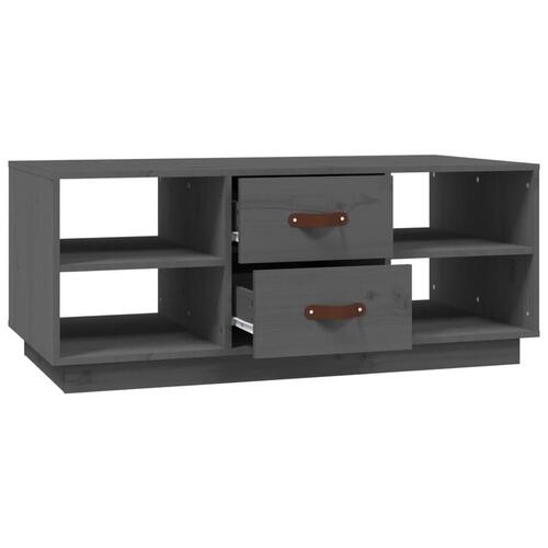 Sofabord 100x50x41 cm massivt fyrretræ grå