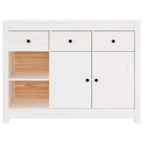Skænk 100x35x74 cm massivt fyrretræ hvid