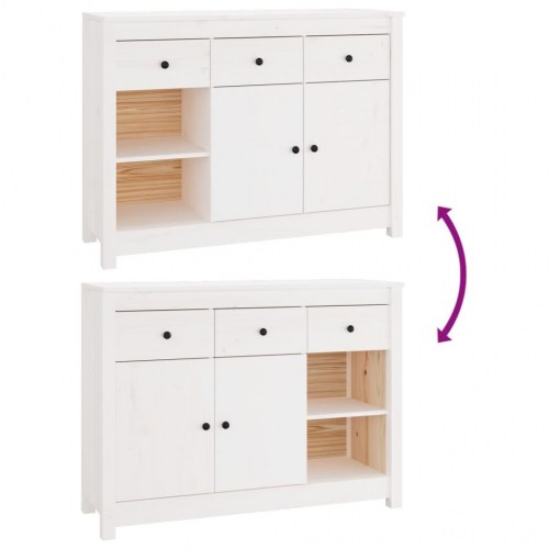 Skænk 100x35x74 cm massivt fyrretræ hvid