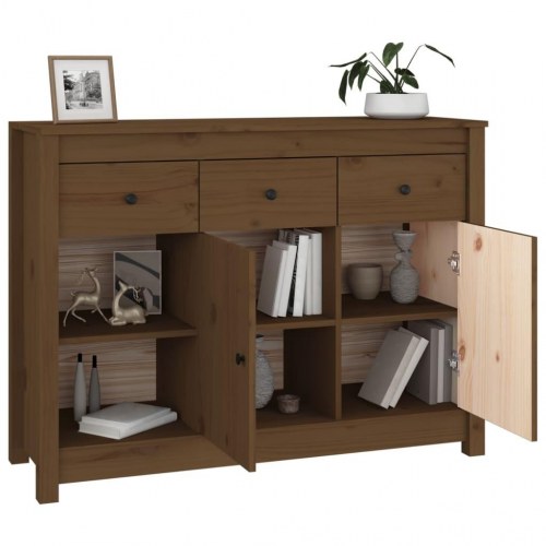 Skænk 100×35×74 cm i massivt fyrretræ - gyldenbrun
