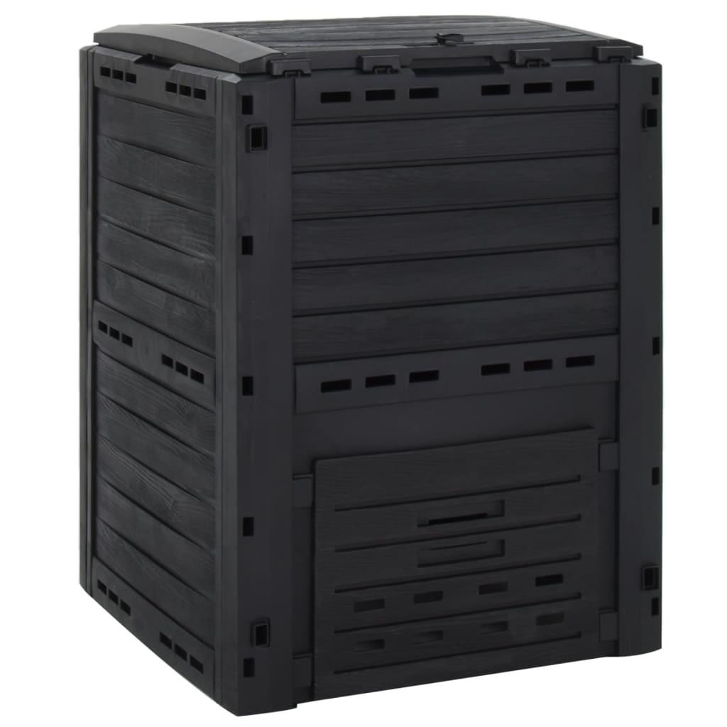 Kompostbeholder 280 l polypropylen sort