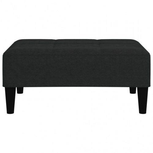 2-personers sovesofa med skammel mikrofiberstof sort