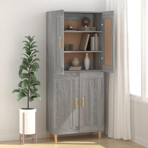 Skænk 69,5x34x90 cm konstrueret træ grå sonoma-eg