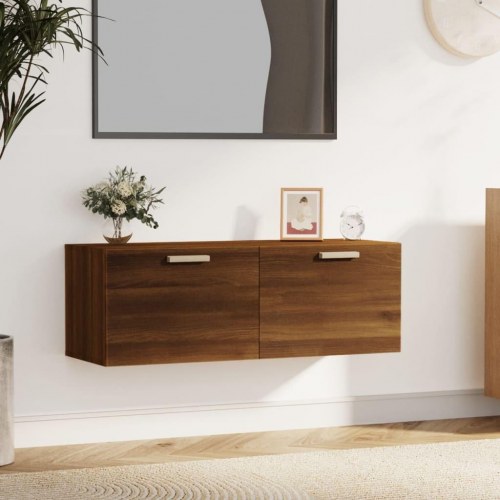 Vægskab 100×36,5×35 cm - konstrueret træ, brun egetræsfarve