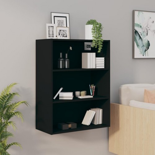 Vægskab 69,5 × 32,5 × 90 cm - sort, væghængt opbevaringsskab