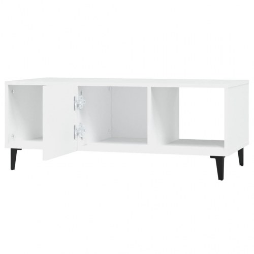 Sofabord i konstrueret træ - hvid, 102 × 50 × 40 cm