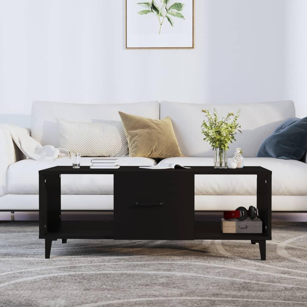 Sofabord 102x50x40 cm konstrueret træ sort