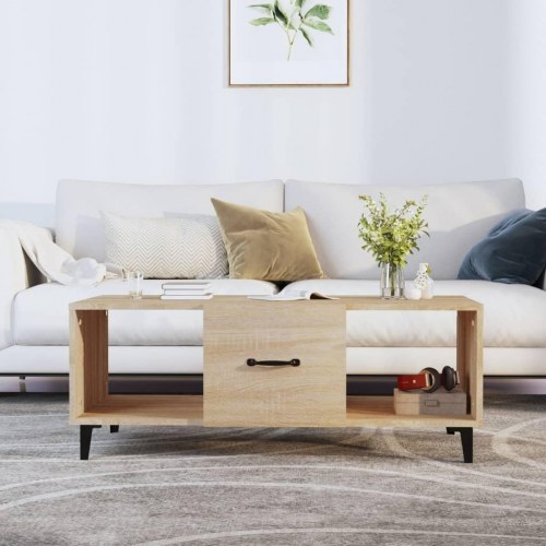 Sofabord i konstrueret træ - 102 × 50 × 40 cm, sonoma-eg