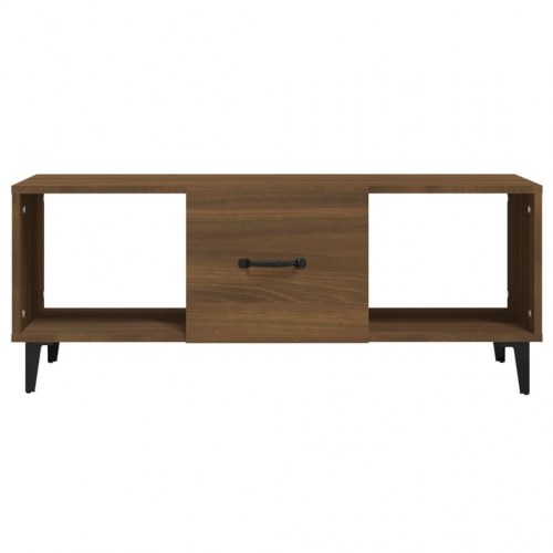 Sofabord med opbevaring 102×50×40 cm - brun egetræsfarve