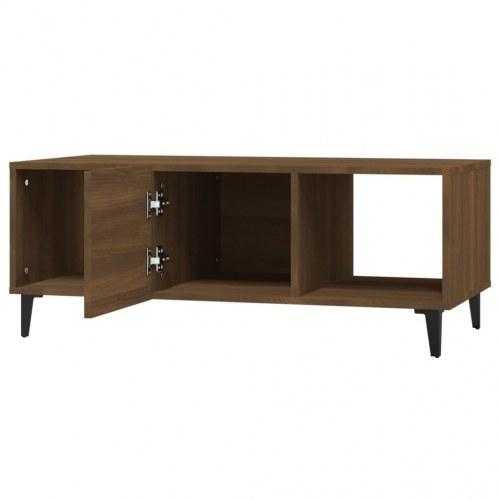 Sofabord med opbevaring 102×50×40 cm - brun egetræsfarve