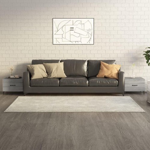 Sofaborde med metalben 2 stk. 50 x 50 x 40 cm - grå sonoma-eg