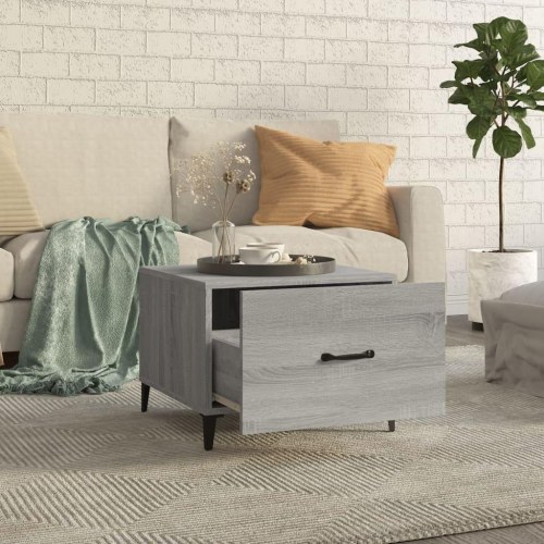 Sofaborde med metalben 2 stk. 50 x 50 x 40 cm - grå sonoma-eg