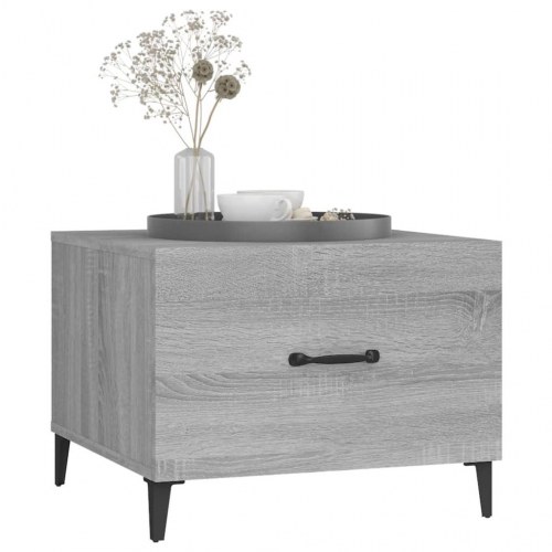 Sofaborde med metalben 2 stk. 50 x 50 x 40 cm - grå sonoma-eg