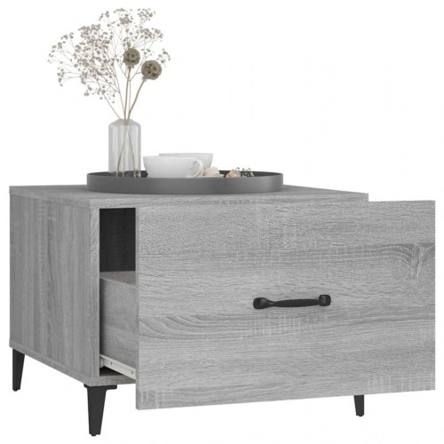 Sofaborde med metalben 2 stk. 50 x 50 x 40 cm - grå sonoma-eg