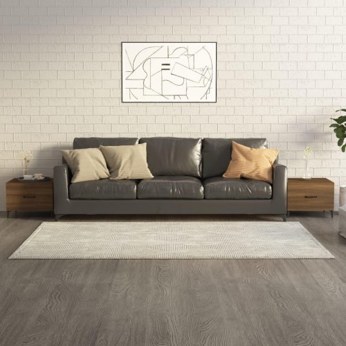 Sofaborde med skuffe 2 stk. 50 x 50 x 40 cm - brun egetræsfarve
