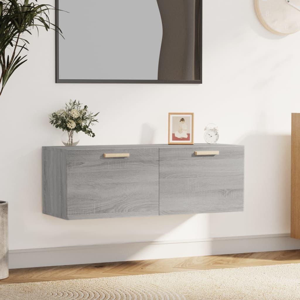 vidaXL vægskab 100x36,5x35 cm konstrueret træ grå sonoma-eg