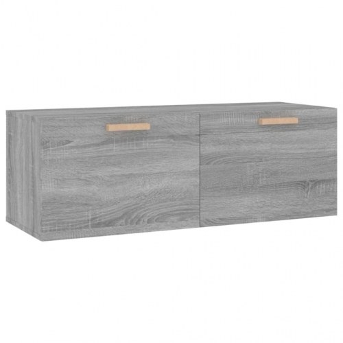 Vægskab med 2 skuffer 100 x 36,5 x 35 cm - grå sonoma-eg