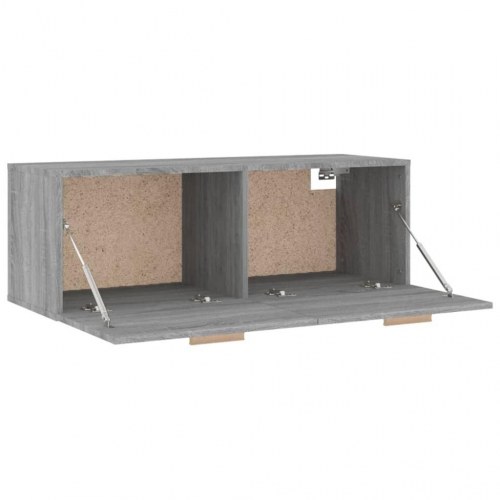 Vægskab med 2 skuffer 100 x 36,5 x 35 cm - grå sonoma-eg