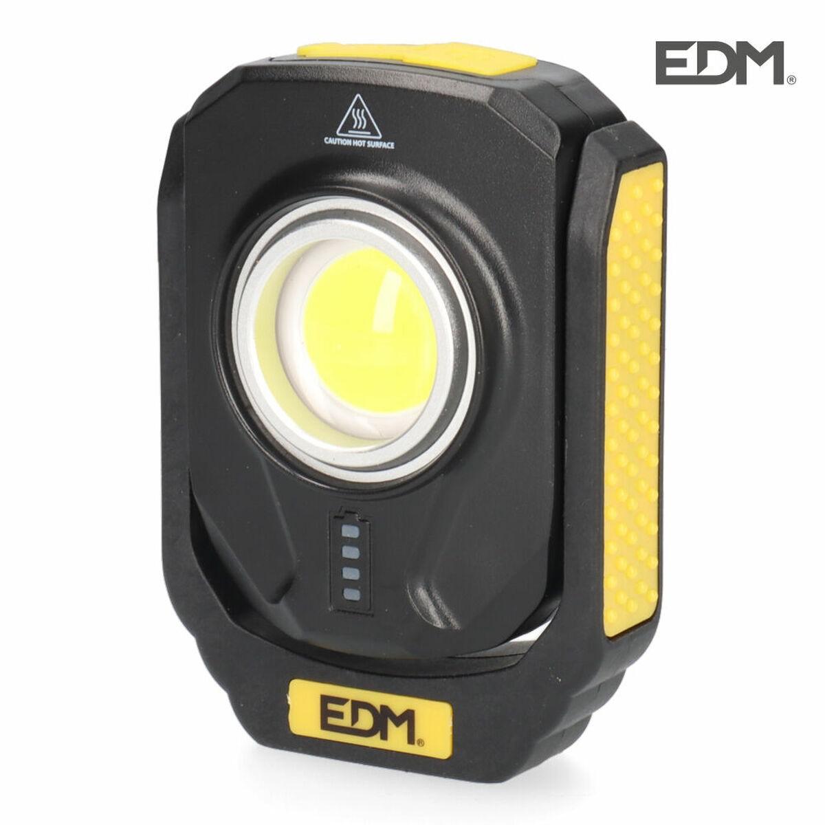 EDM Product LED lommelygte 10 W - genopladelig, IP44 (gul/sort)
