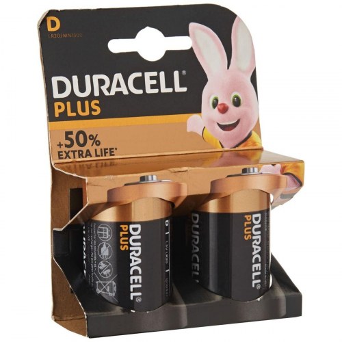 Batterier D LR20 Duracell Plus Power - alkalisk 1,5 V (2 stk)
