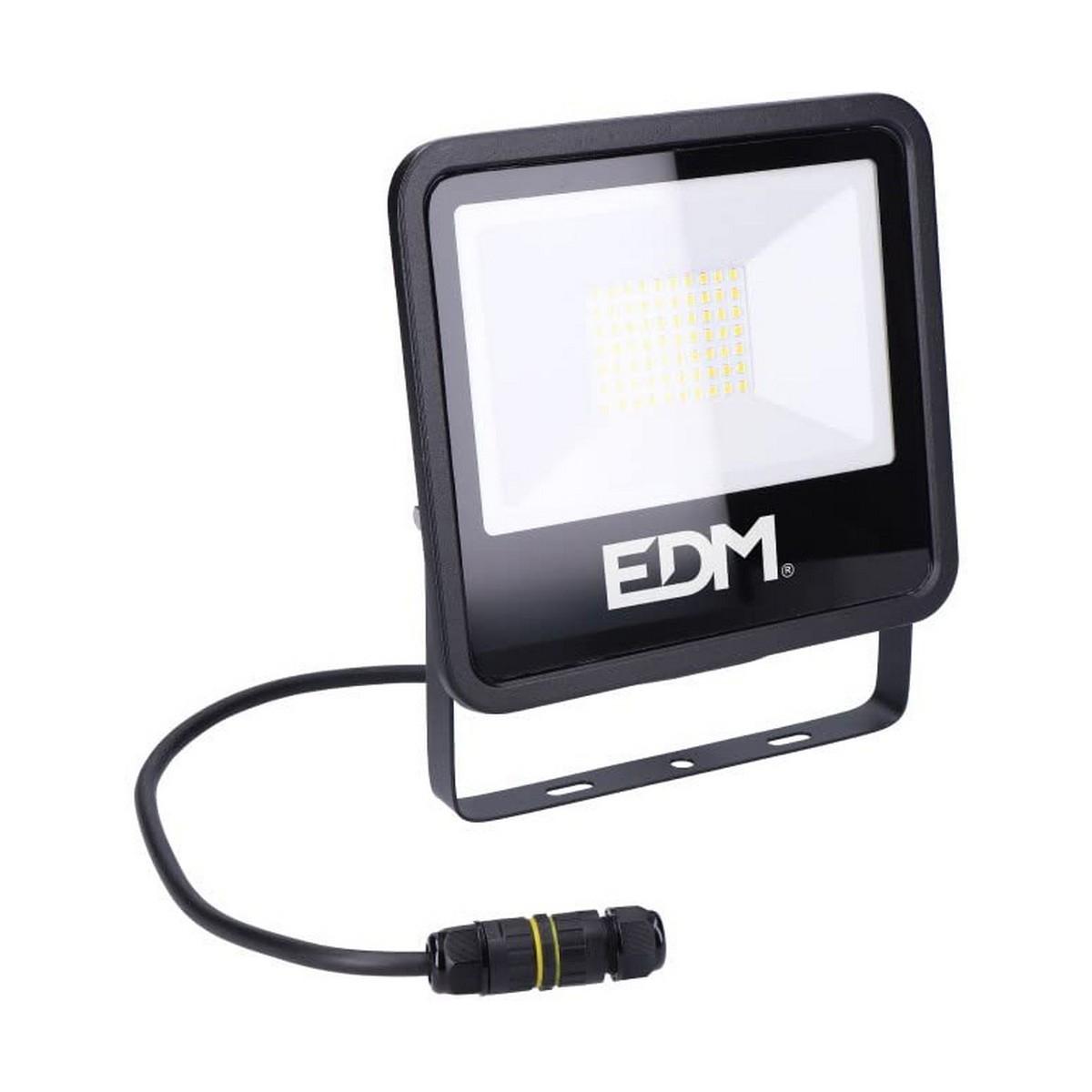 Led Spotlight Edm Sort 50 W F 4000 Lm 6400 K