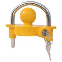 Trailerlås med 2 nøgler stål og aluminiumlegering gul