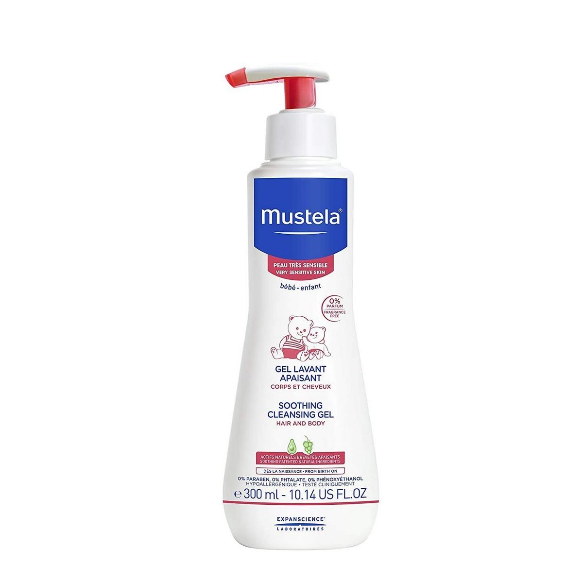 Mustela beroligende badegel til baby - 300 ml